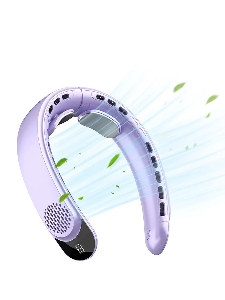 360° Bladeless Neck Cooling Fan with LED Display