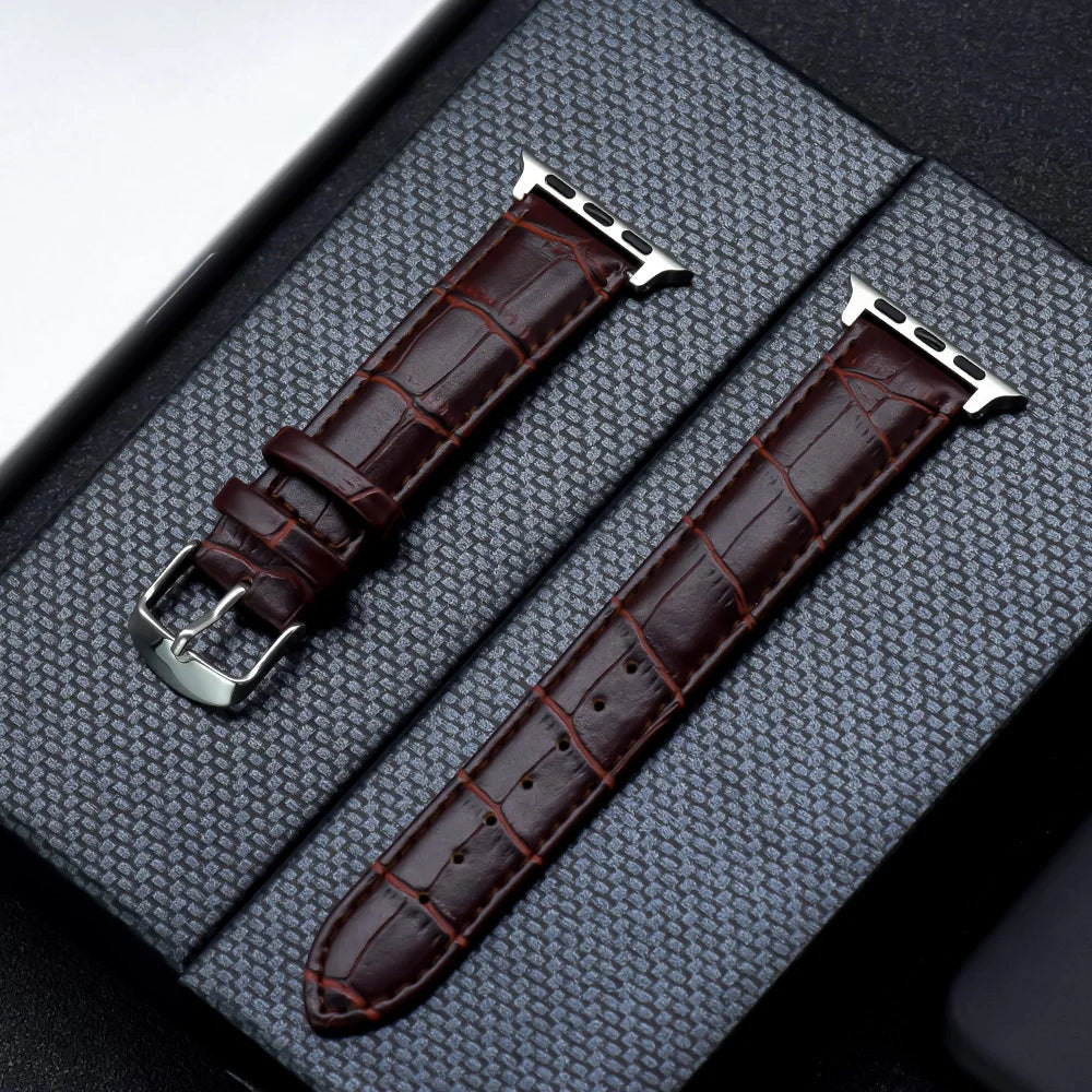 Classic Leather-Style Apple Watch Band