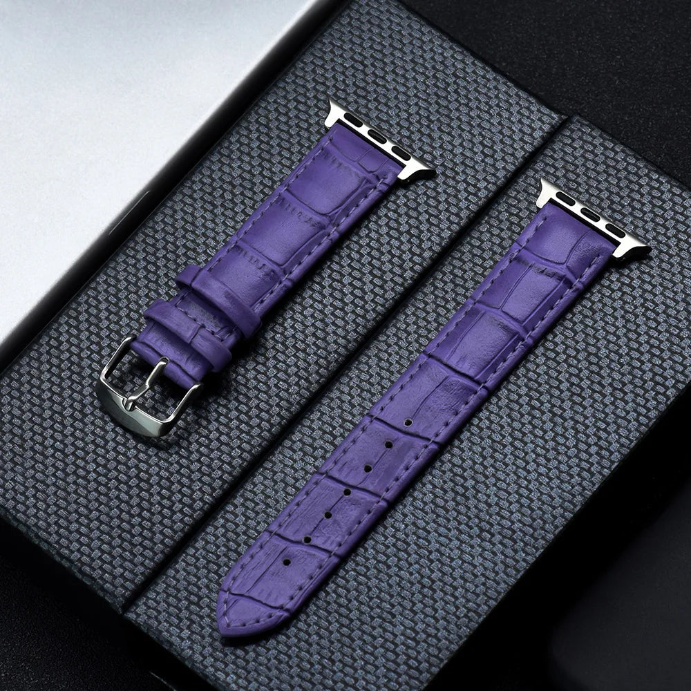 Classic Leather-Style Apple Watch Band