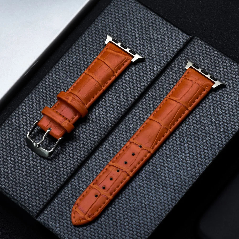 Classic Leather-Style Apple Watch Band