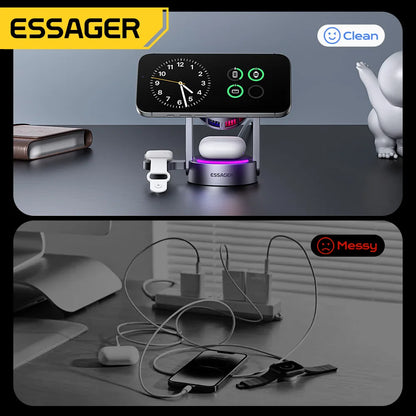 3-in-1 Magnetic Wireless Charger – 25W Fast Charging Station