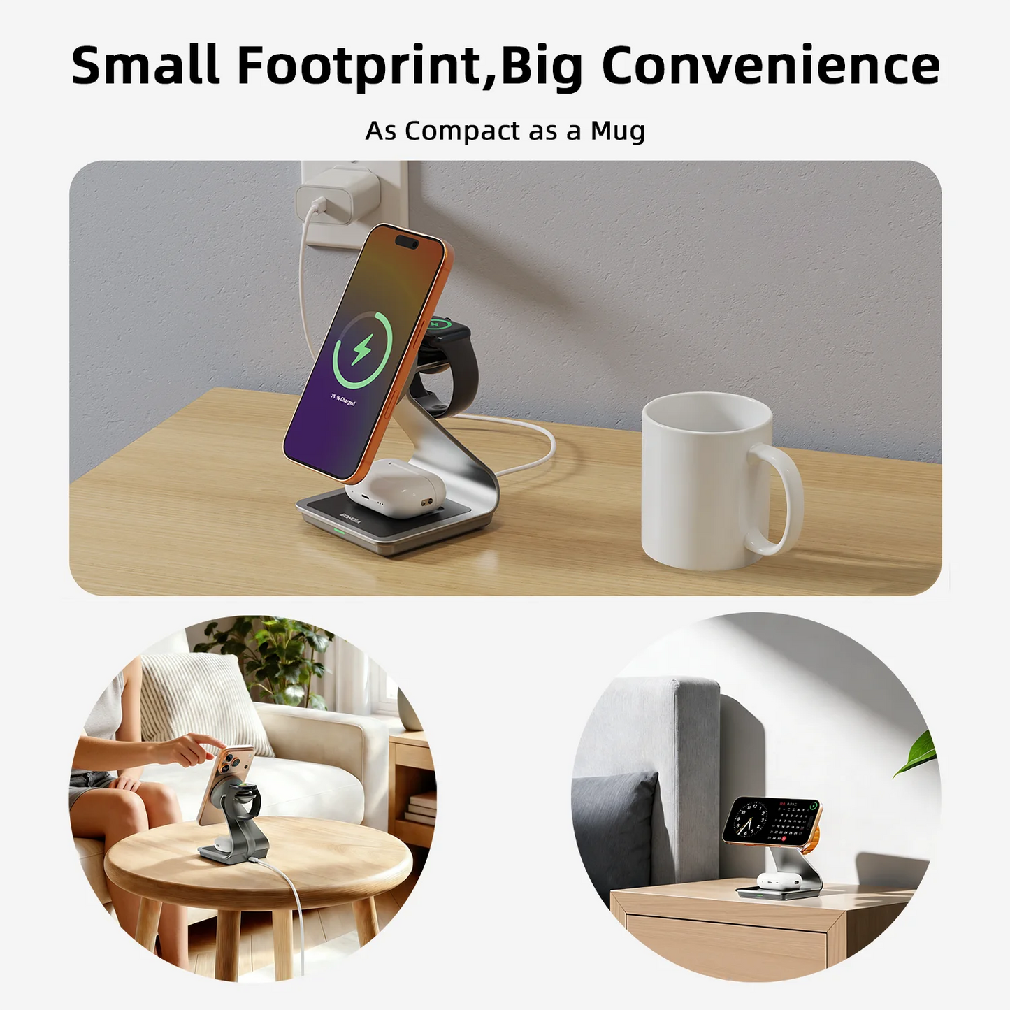 3-in-1 Magnetic Wireless Charging Station for Apple Devices