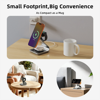 3-in-1 Magnetic Wireless Charging Station for Apple Devices