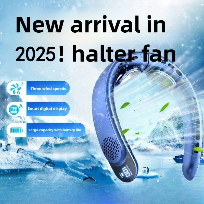 360° Bladeless Neck Cooling Fan with LED Display