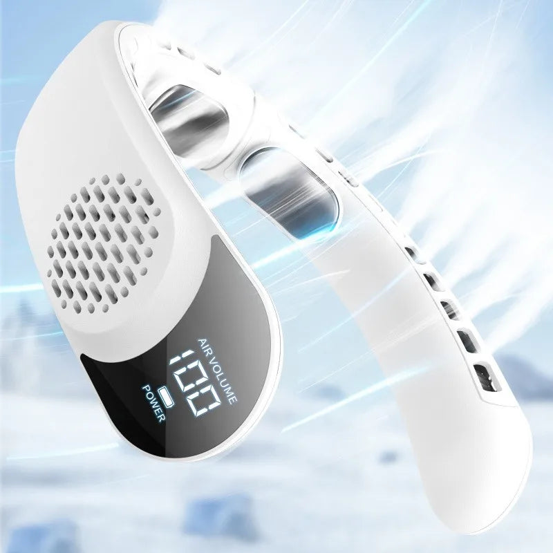 360° Bladeless Neck Cooling Fan with LED Display