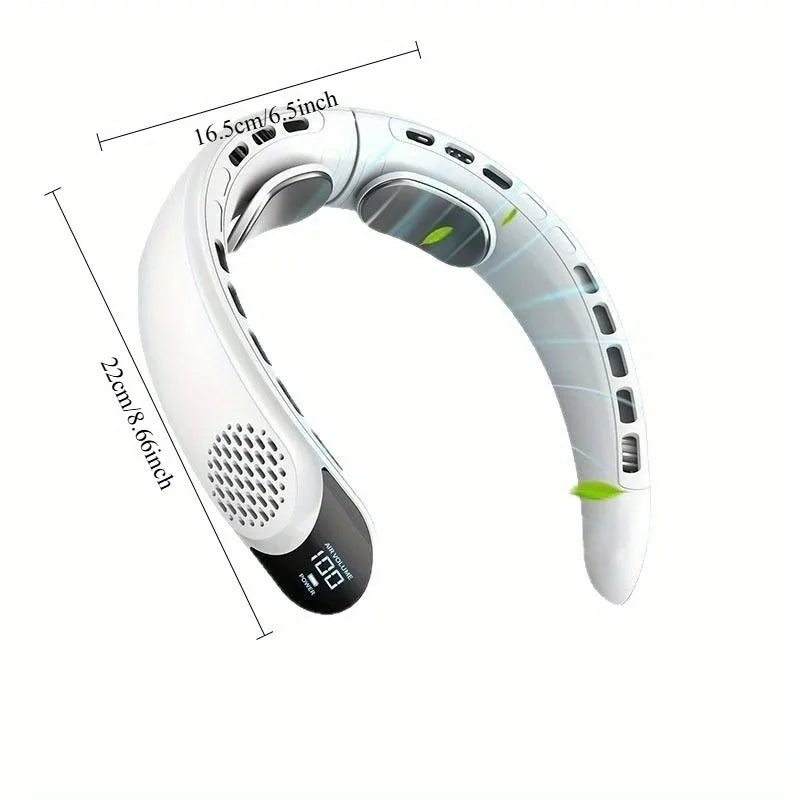 360° Bladeless Neck Cooling Fan with LED Display