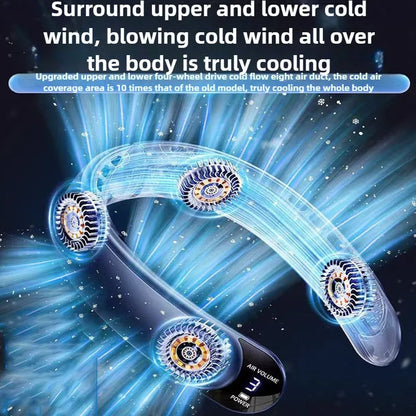 360° Bladeless Neck Cooling Fan with LED Display