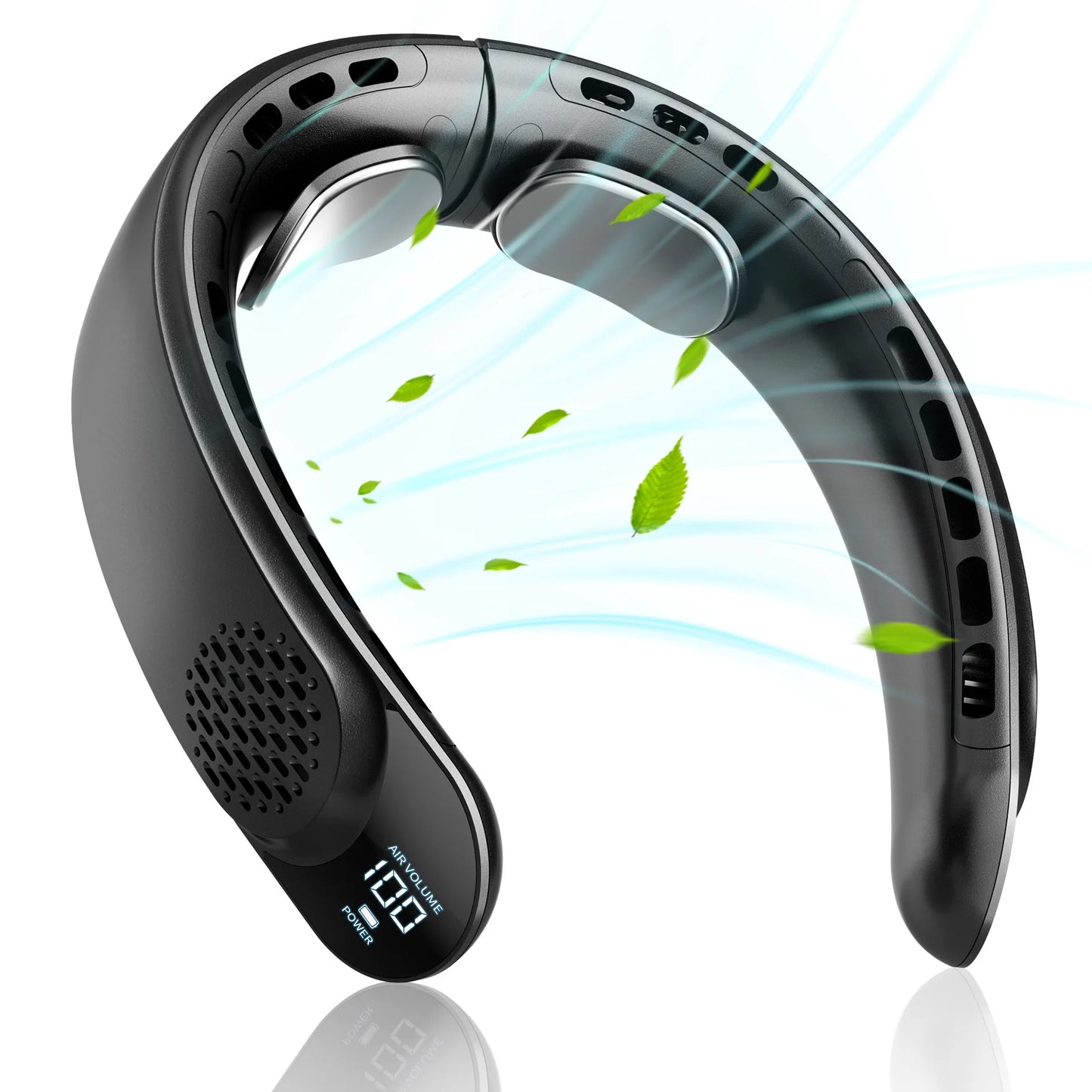 360° Bladeless Neck Cooling Fan with LED Display