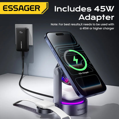 3-in-1 Magnetic Wireless Charger – 25W Fast Charging Station