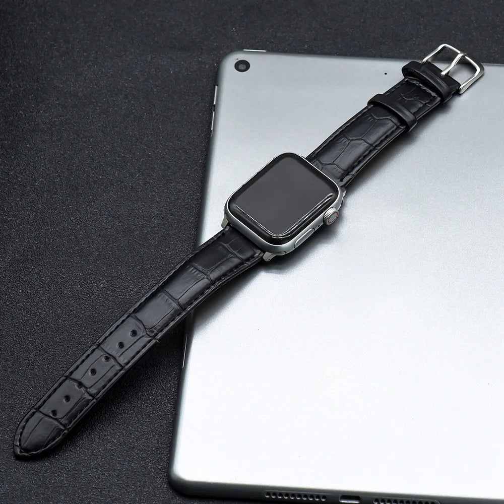 Classic Leather-Style Apple Watch Band