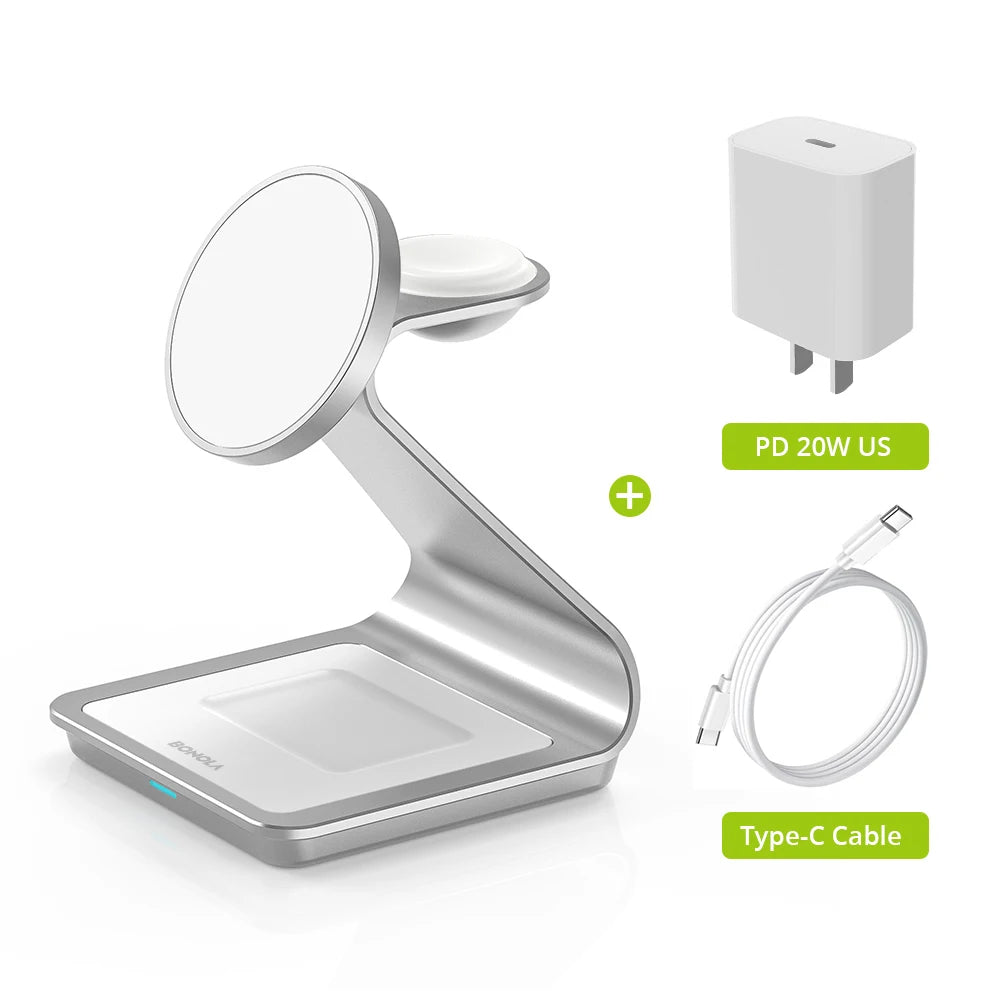 3-in-1 Magnetic Wireless Charging Station for Apple Devices