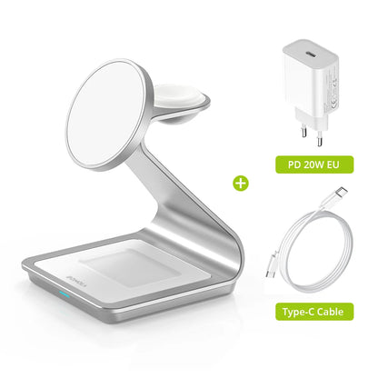 3-in-1 Magnetic Wireless Charging Station for Apple Devices