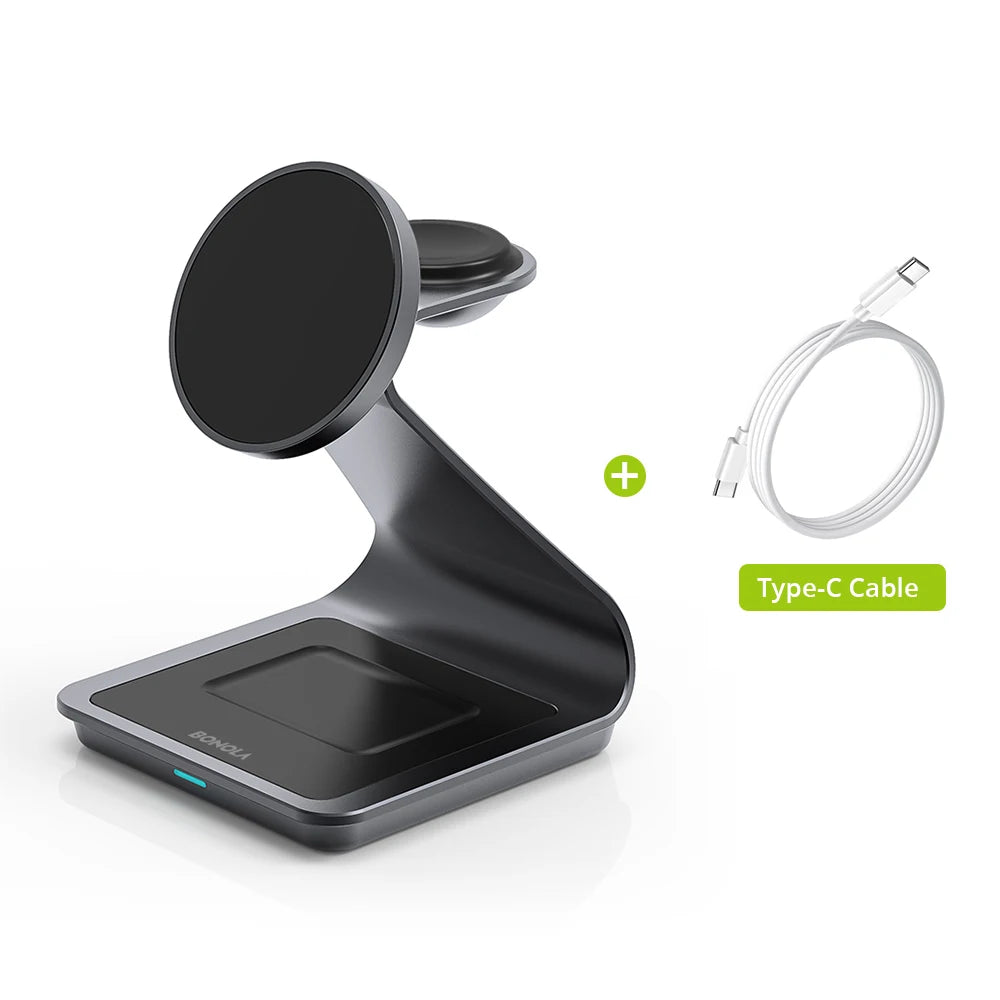 3-in-1 Magnetic Wireless Charging Station for Apple Devices