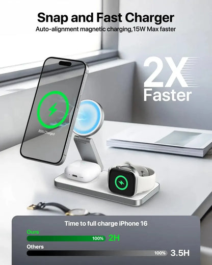 MagnaFold™ 3-in-1 Magnetic Charging Station