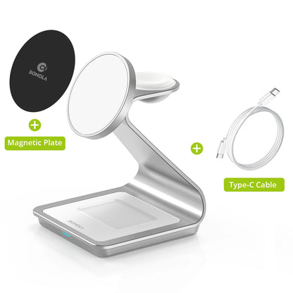 3-in-1 Magnetic Wireless Charging Station for Apple Devices