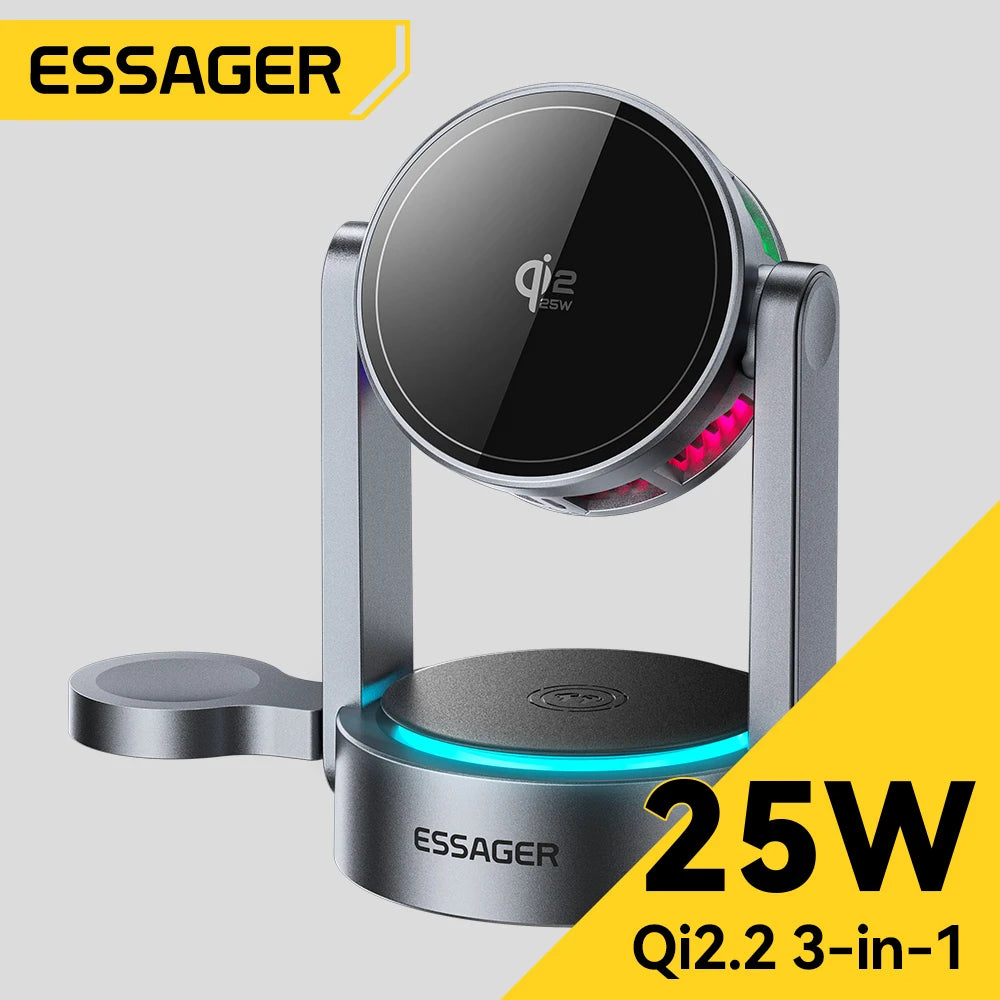 3-in-1 Magnetic Wireless Charger – 25W Fast Charging Station
