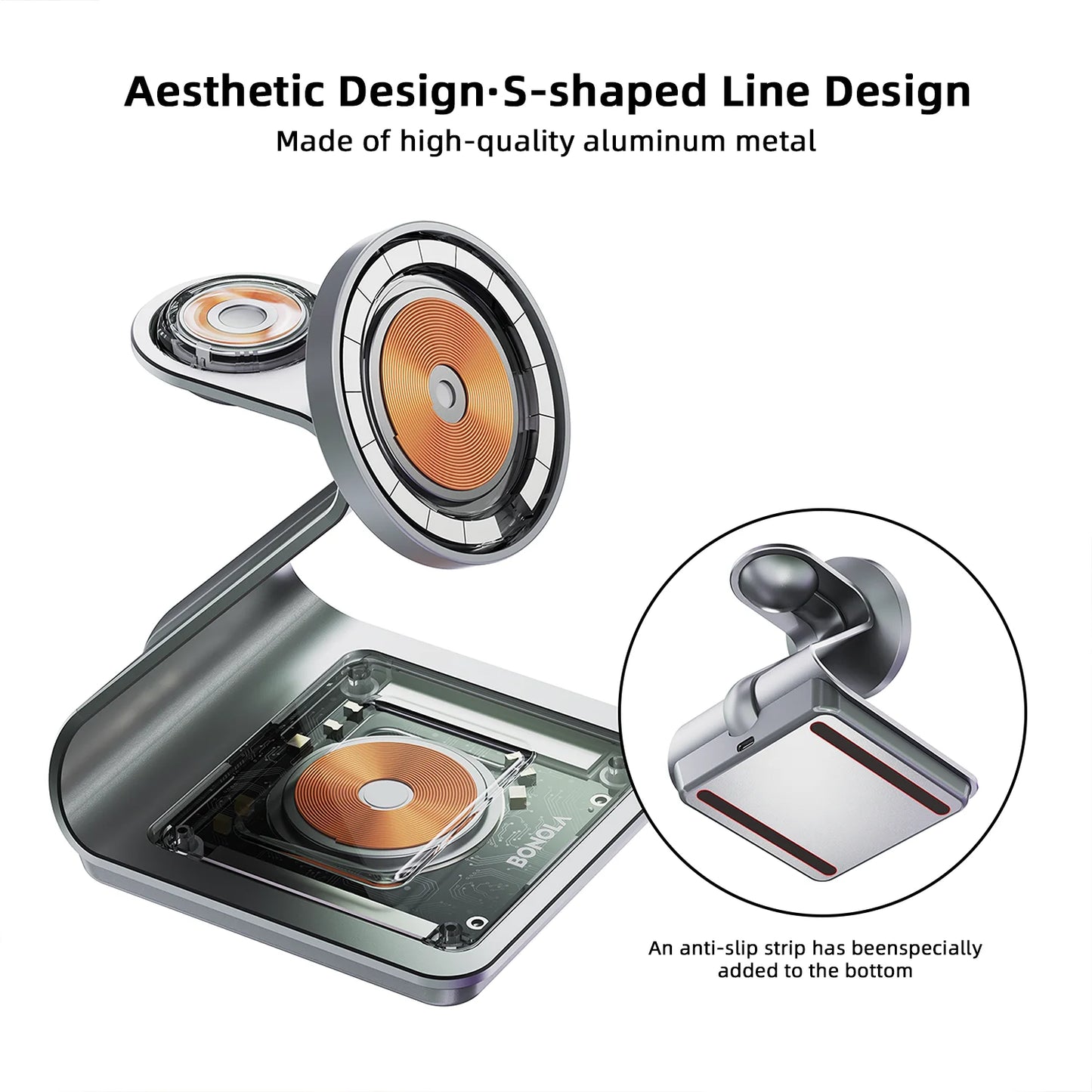 3-in-1 Magnetic Wireless Charging Station for Apple Devices