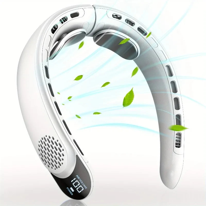360° Bladeless Neck Cooling Fan with LED Display
