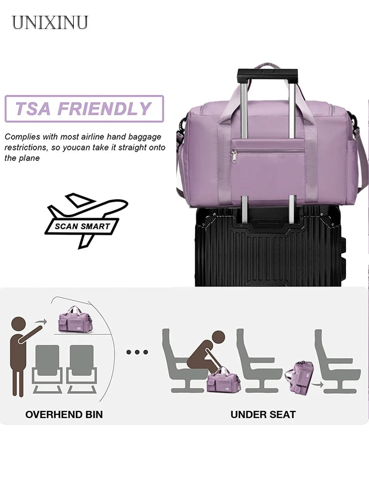 35L Weekender Travel Bag with Shoe Compartment