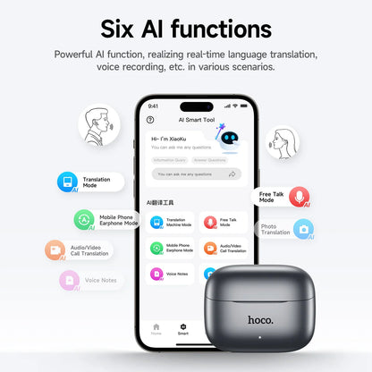 AeroTranslate™ Open-Ear AI Wireless Earbuds with Smart Touch Displa