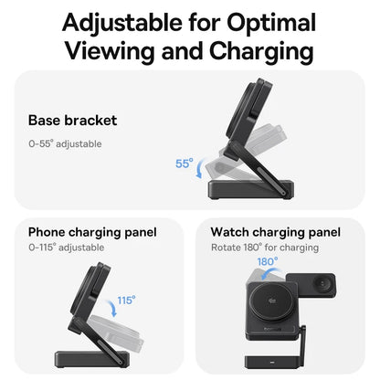 3-in-1 Magnetic Wireless Charger – Qi2.2 Fast Charging Station