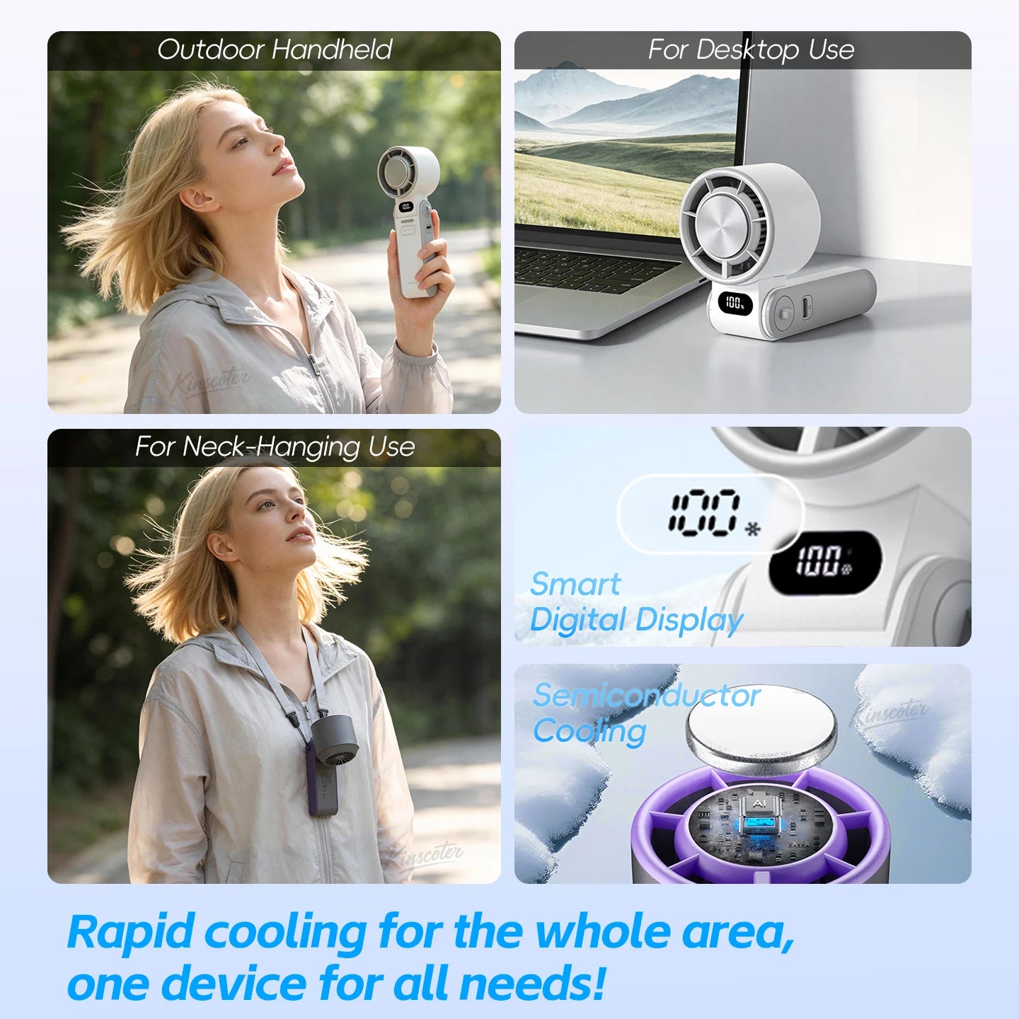 TurboCool Pro Rechargeable Handheld Fan