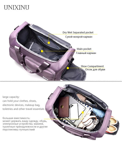 35L Weekender Travel Bag with Shoe Compartment